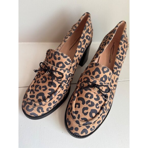 Kate Spade Hattie Leopard Stacked Heel Loafer EU 39 US 8.5 - Picture 2 of 7